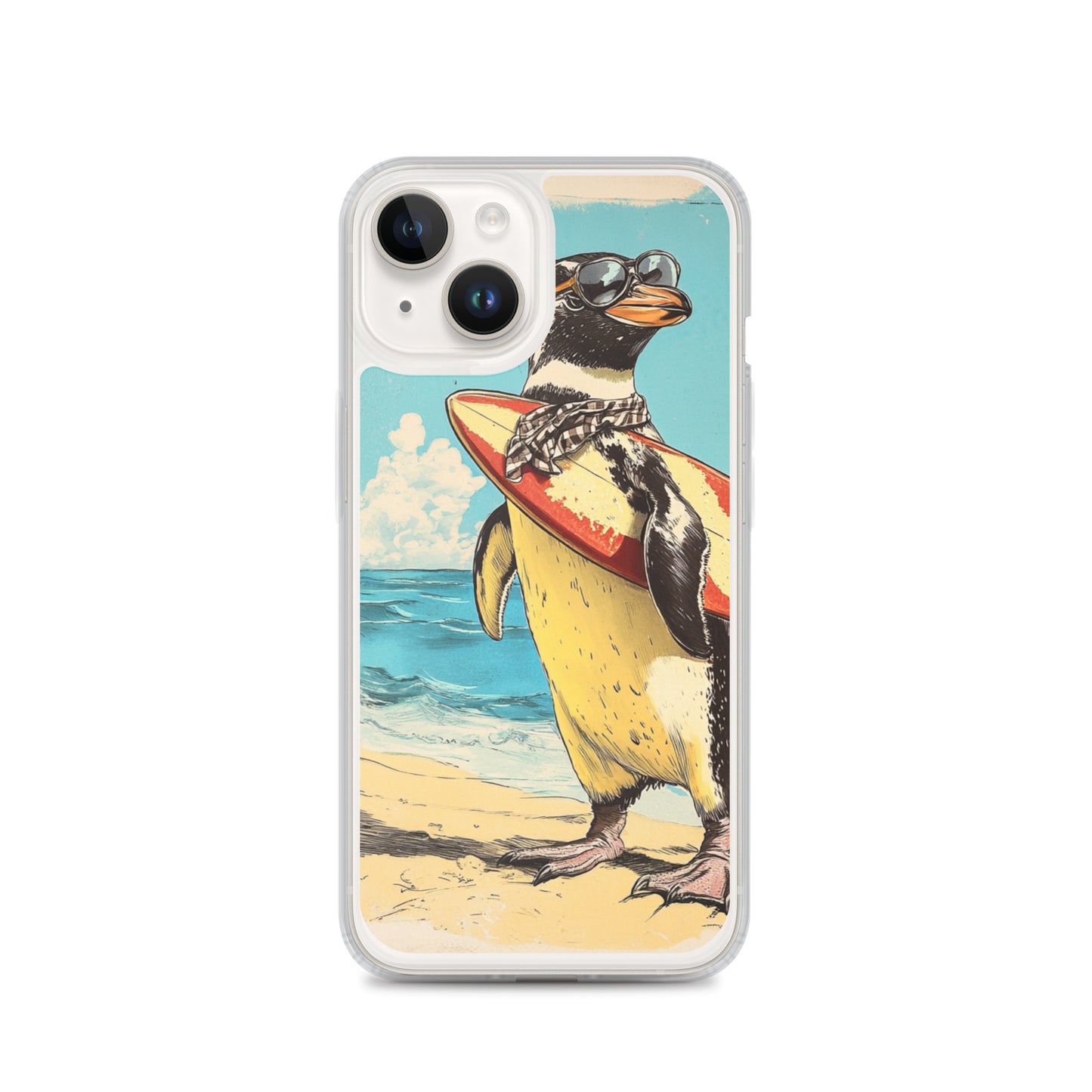 Surfer penguin Clear Case for iPhone®