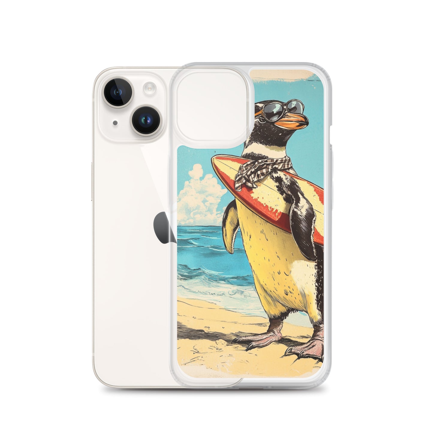 Surfer penguin Clear Case for iPhone®