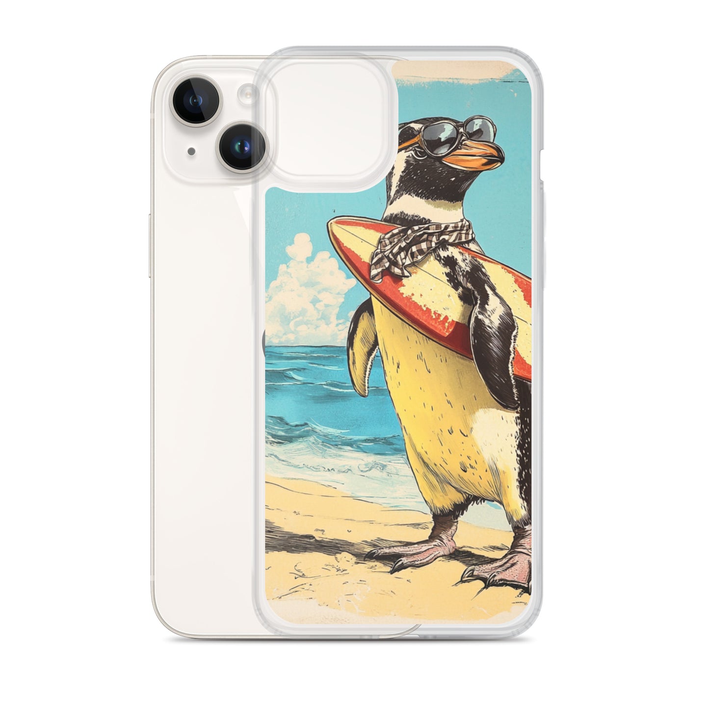 Surfer penguin Clear Case for iPhone®