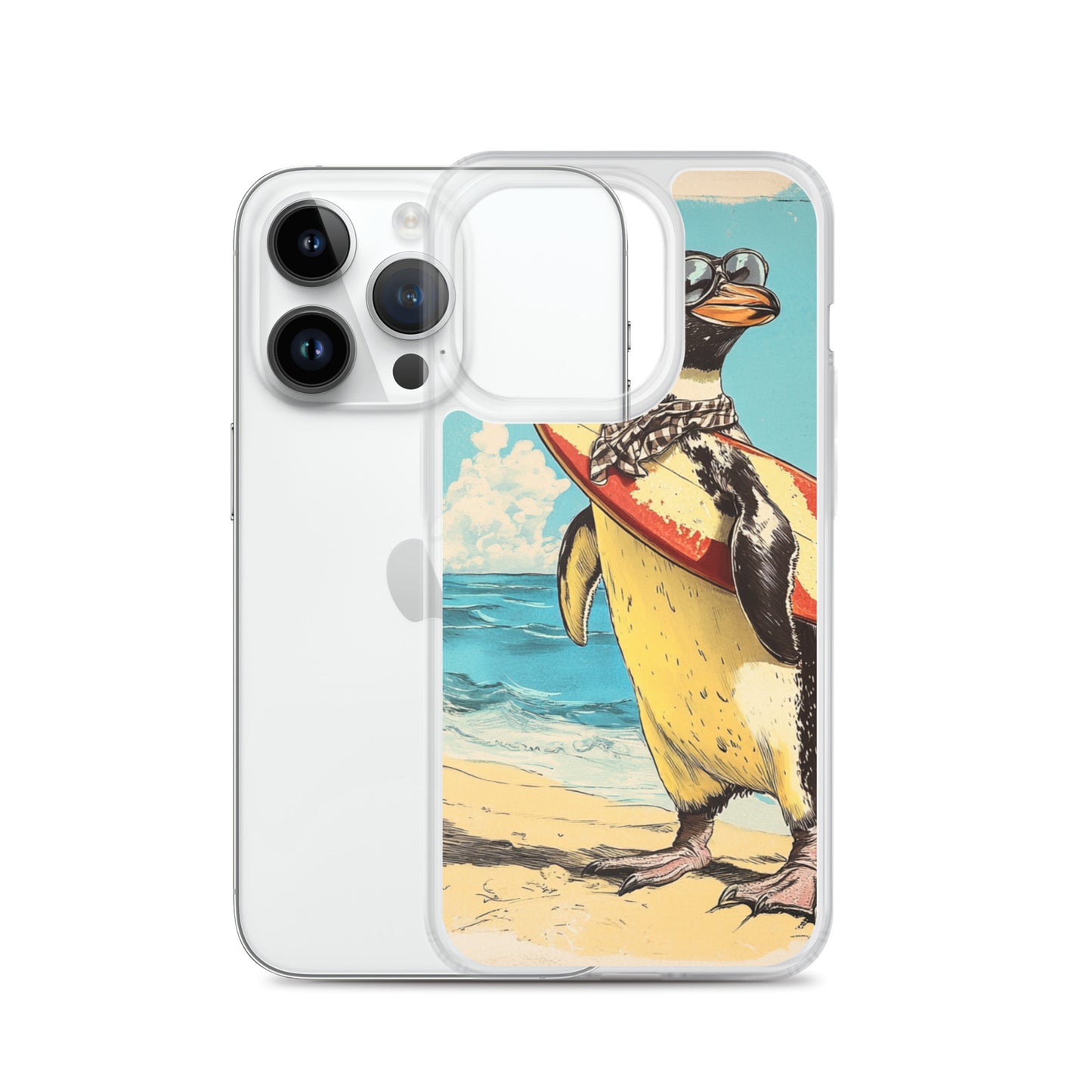 Surfer penguin Clear Case for iPhone®