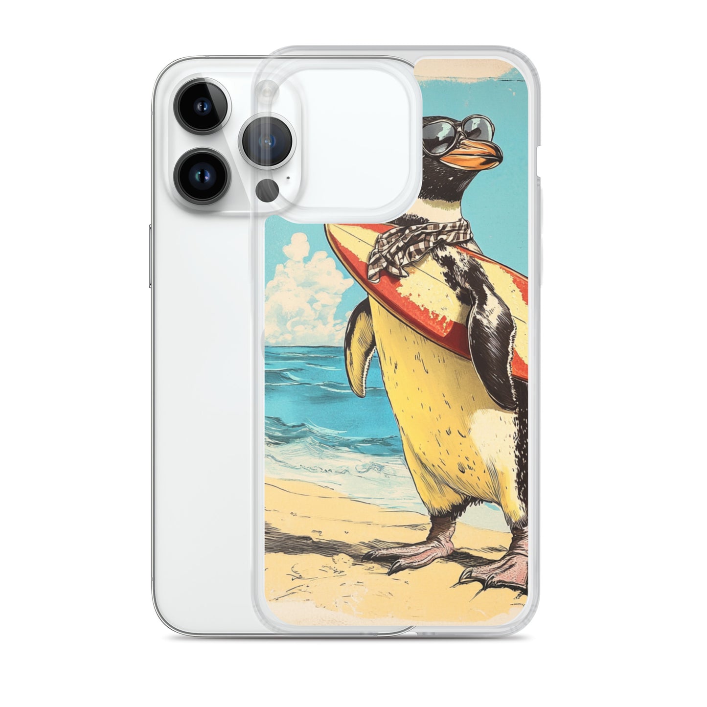 Surfer penguin Clear Case for iPhone®