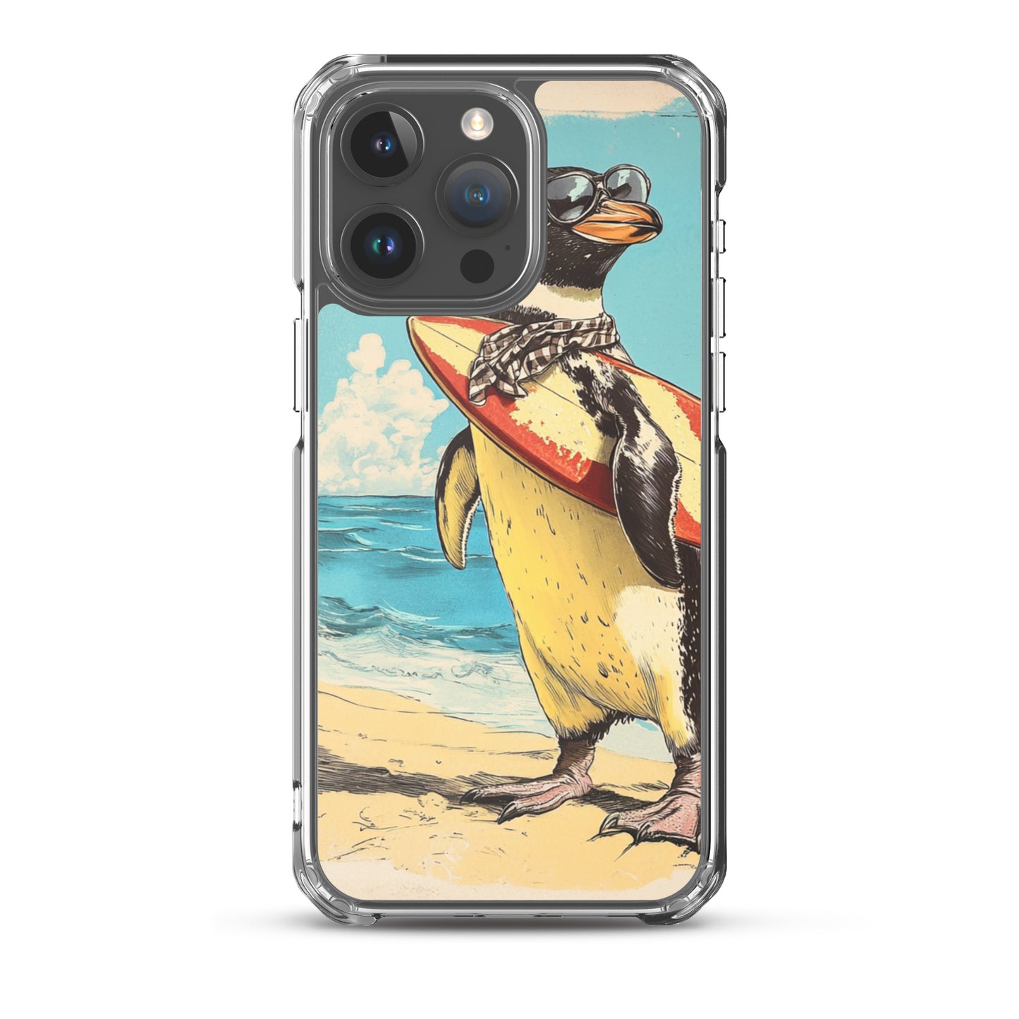 Surfer penguin Clear Case for iPhone®