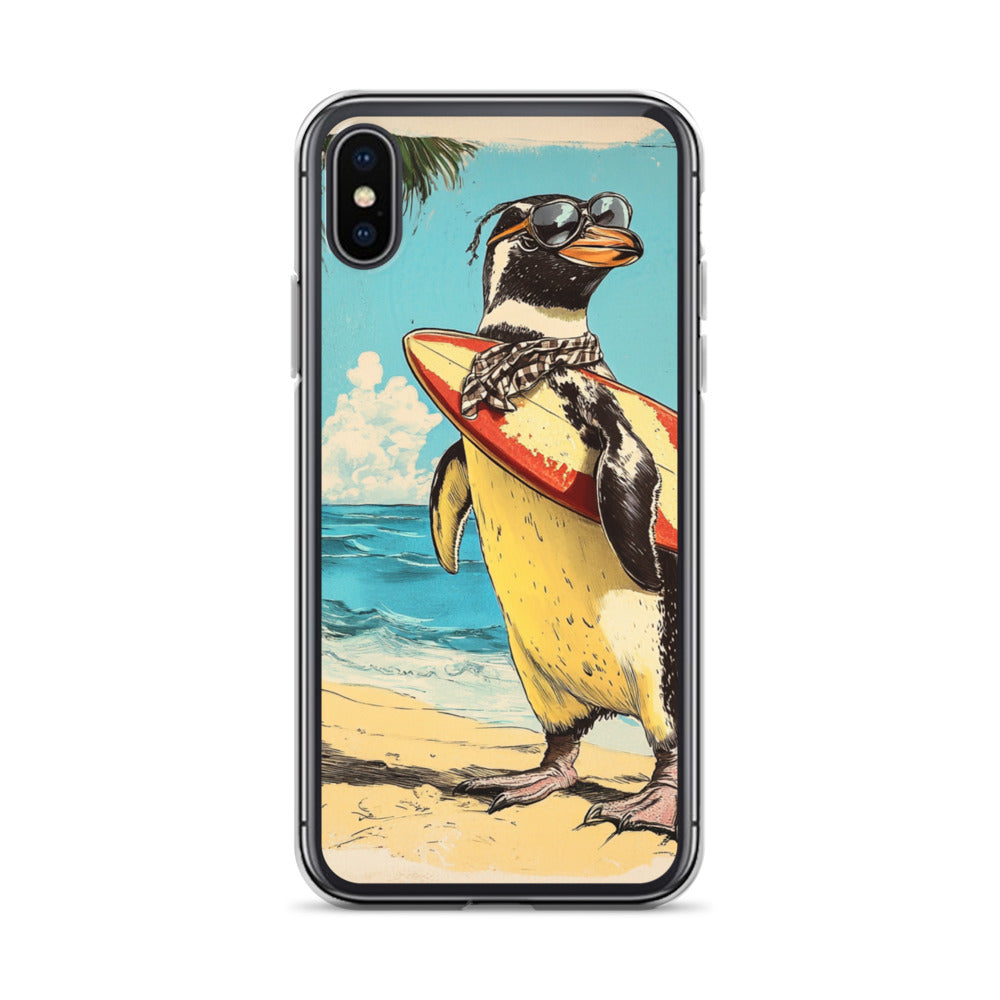 Surfer penguin Clear Case for iPhone®