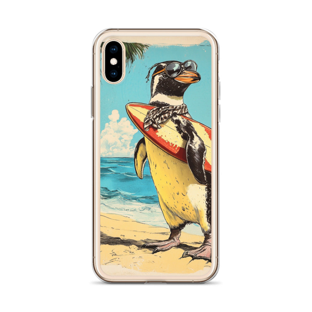 Surfer penguin Clear Case for iPhone®