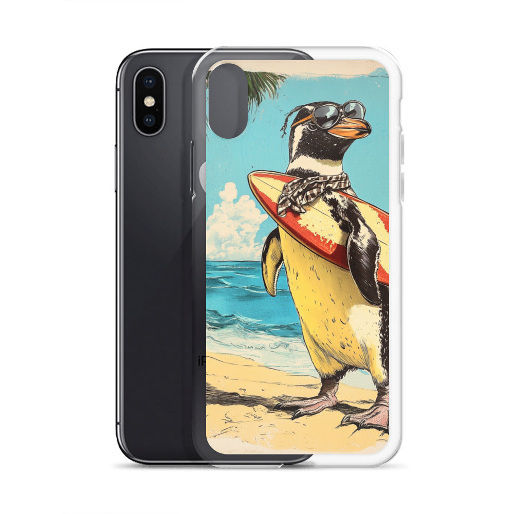 Surfer penguin Clear Case for iPhone®