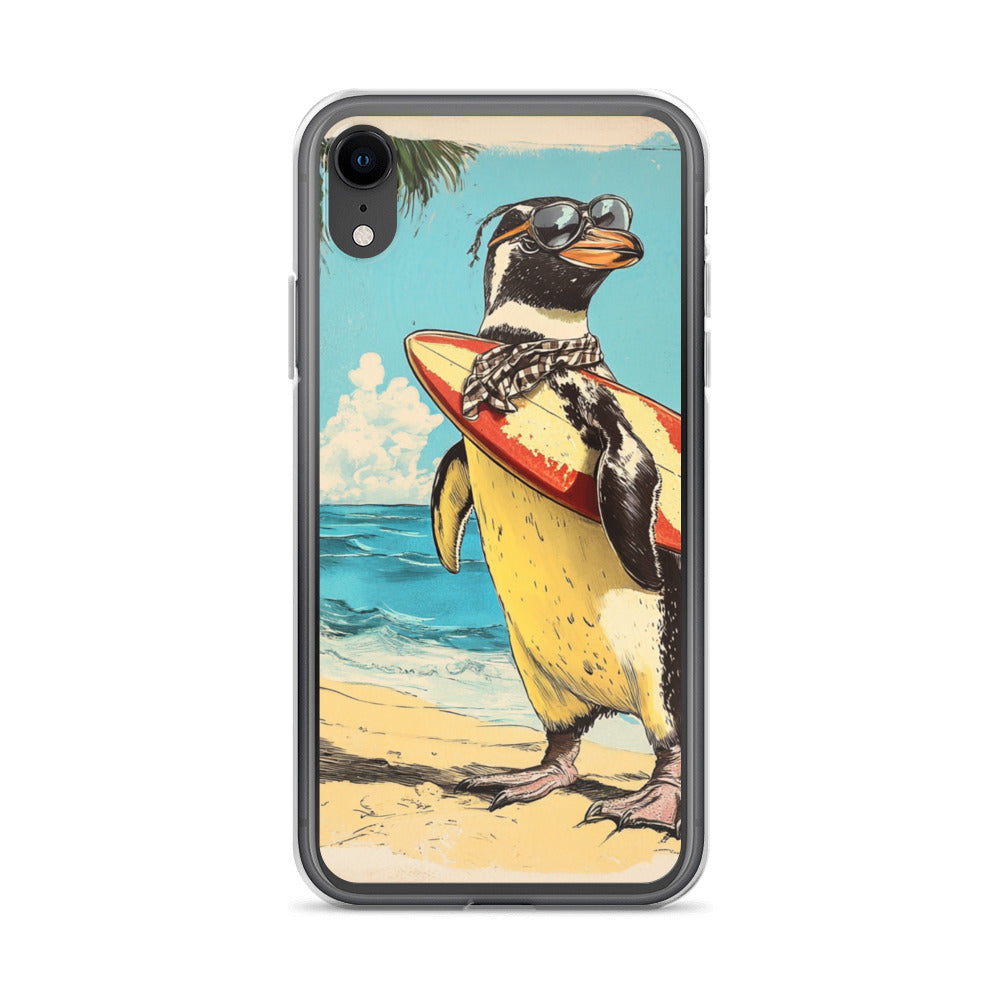 Surfer penguin Clear Case for iPhone®