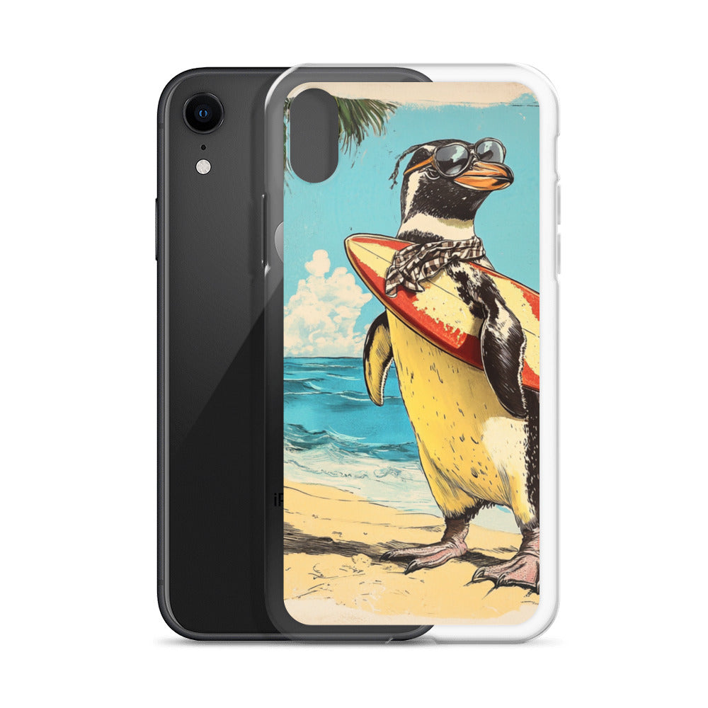Surfer penguin Clear Case for iPhone®
