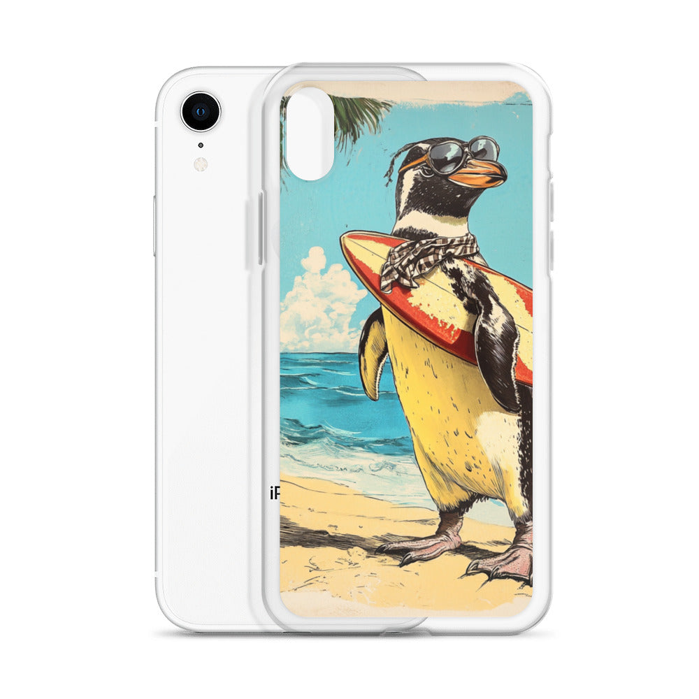 Surfer penguin Clear Case for iPhone®