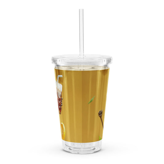Delicious burger Clear plastic tumbler