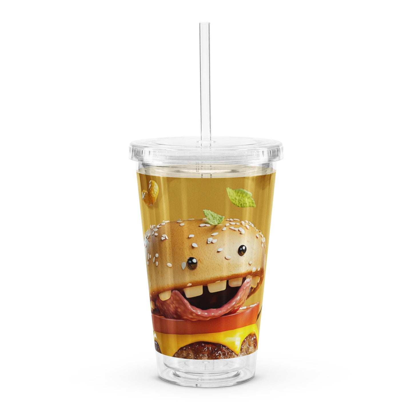 Delicious burger Clear plastic tumbler