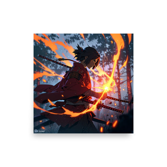 Fire samurai Poster