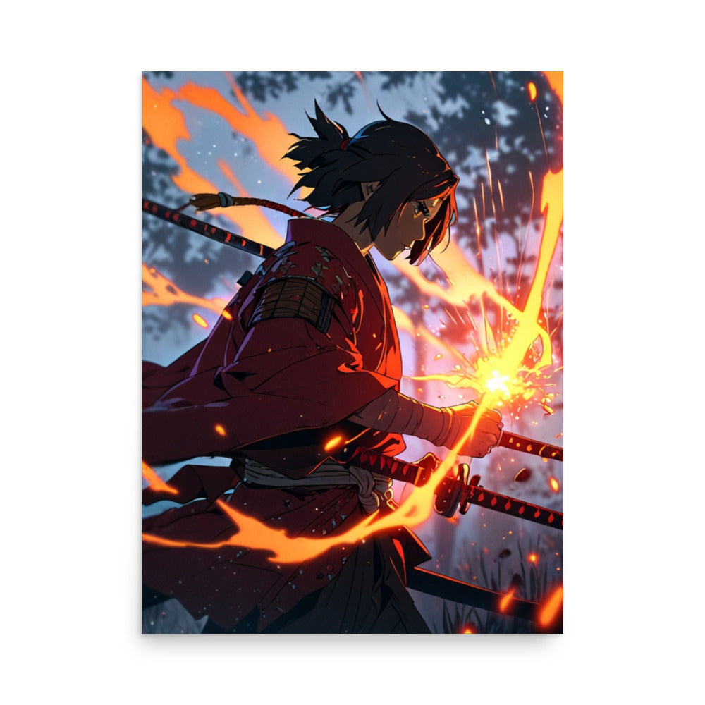 Fire samurai Poster