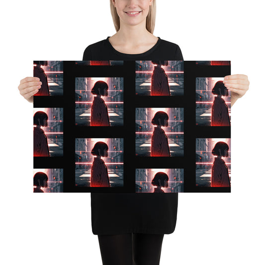 Thoughtful girl Photo paper poster