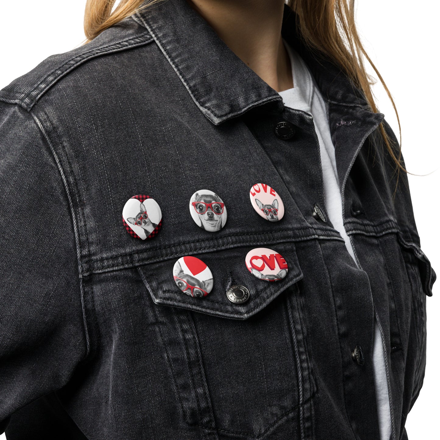 Chihuahua lover Set of pin buttons