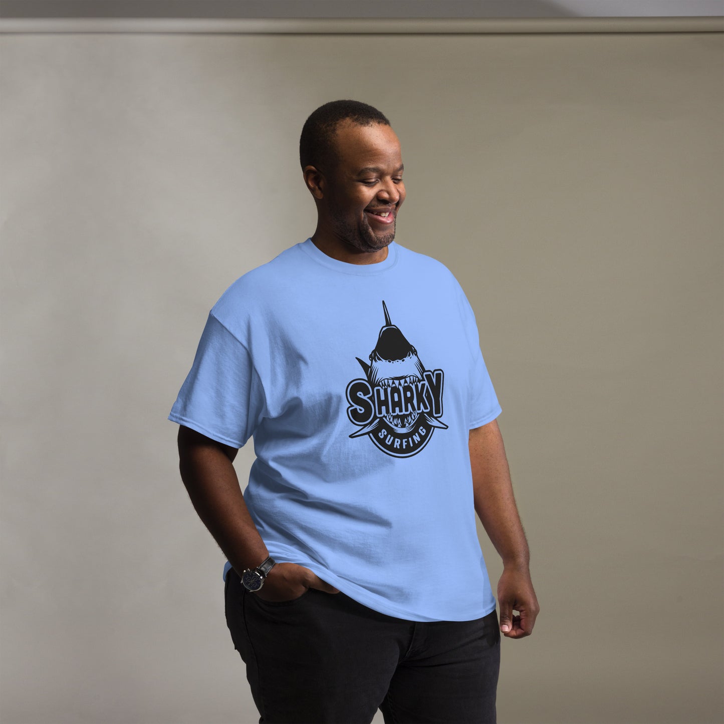 Sharky surfing Unisex classic tee