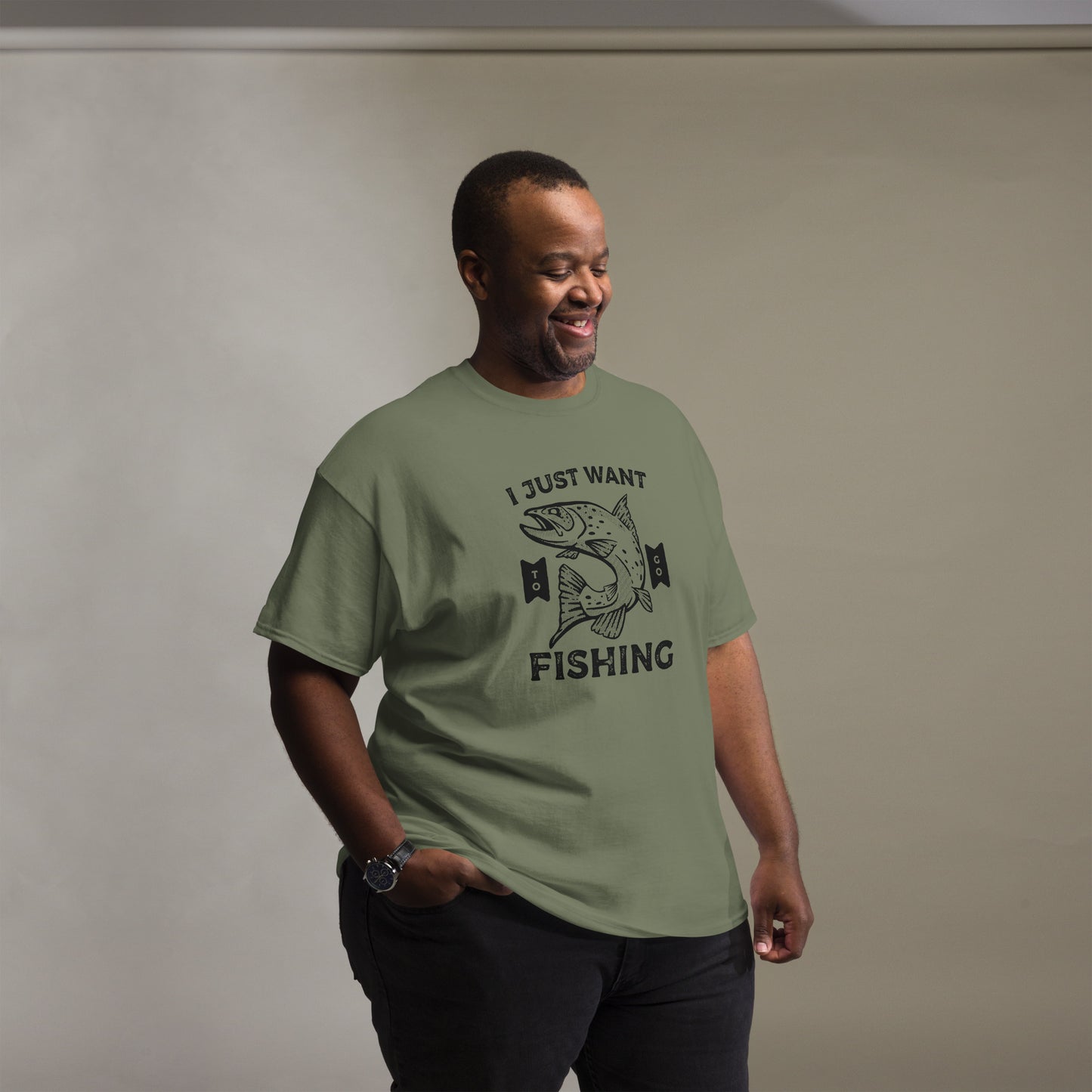 I just want to go fishing Unisex classic tee