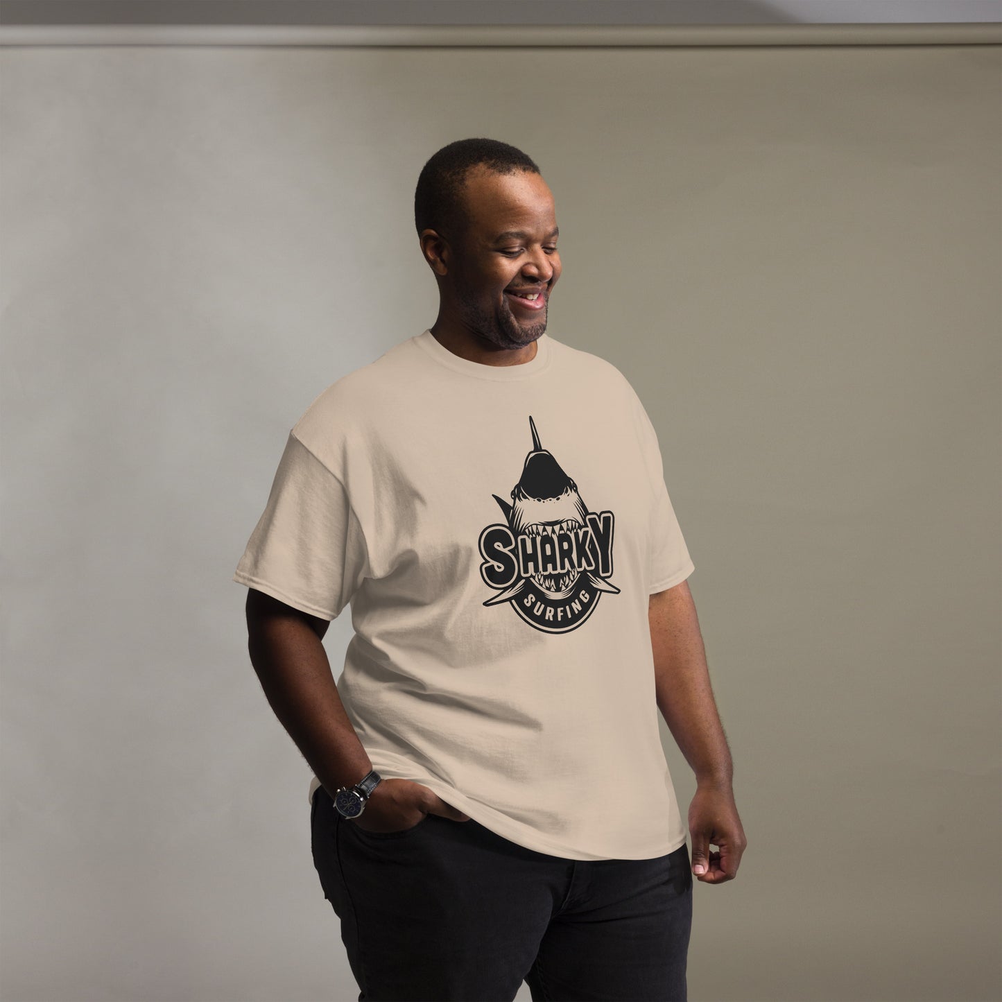 Sharky surfing Unisex classic tee