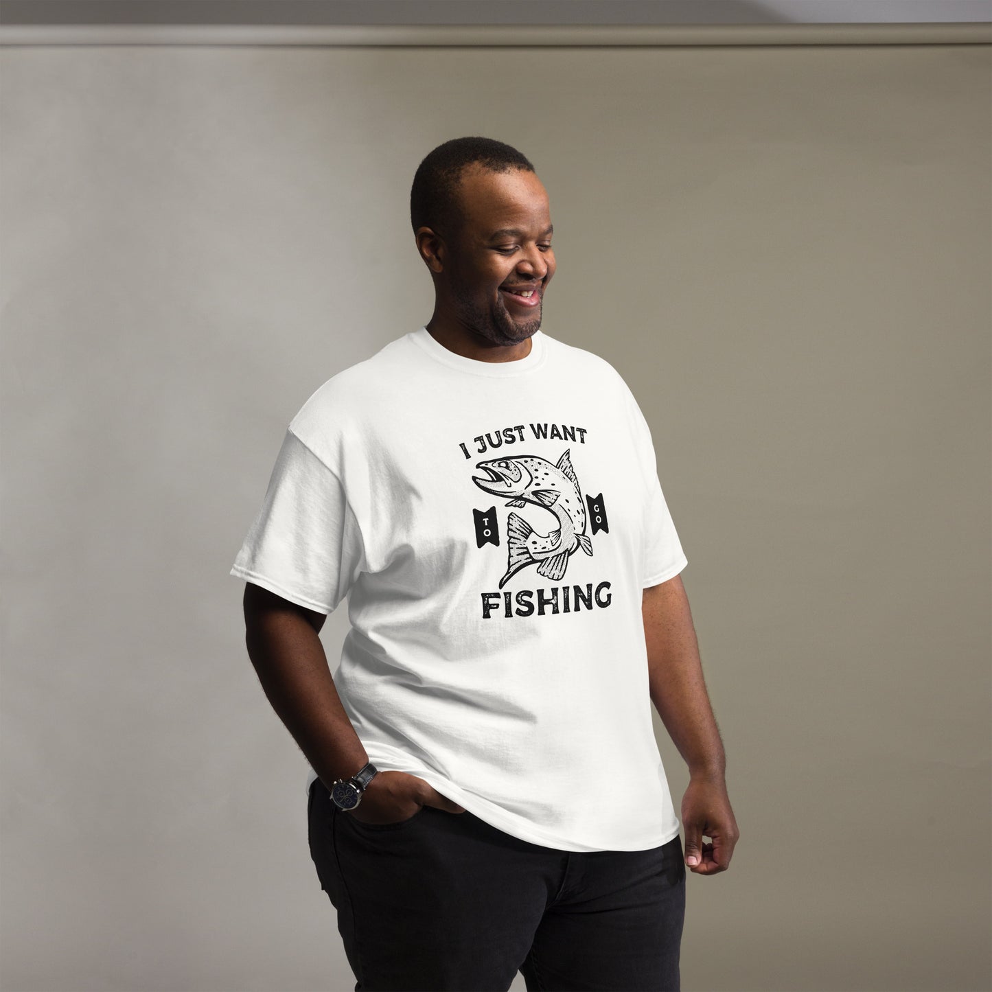 I just want to go fishing Unisex classic tee