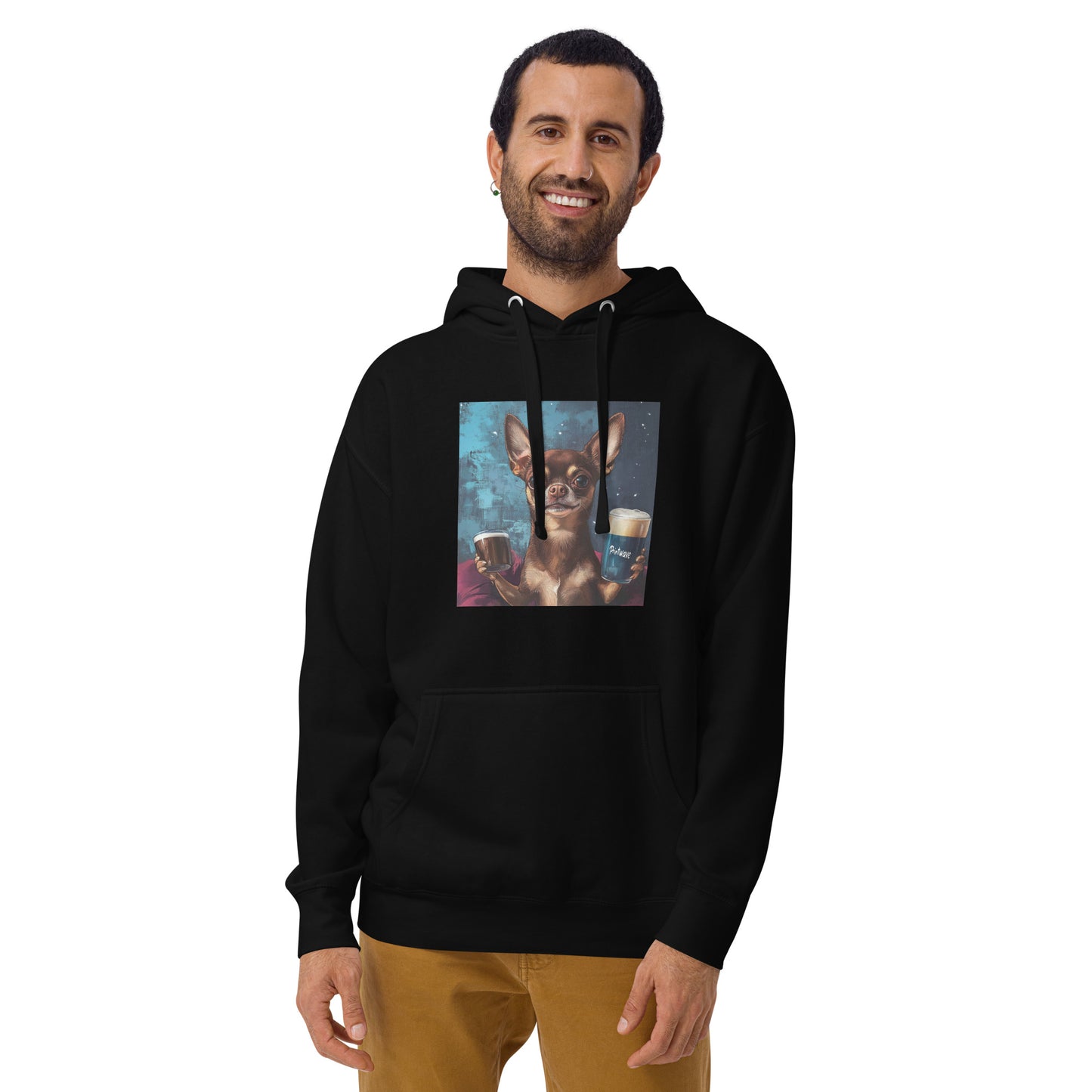 Chuhuahua drinking beer Unisex Hoodie