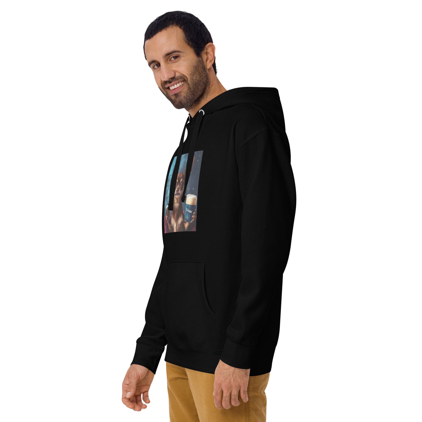 Chuhuahua drinking beer Unisex Hoodie