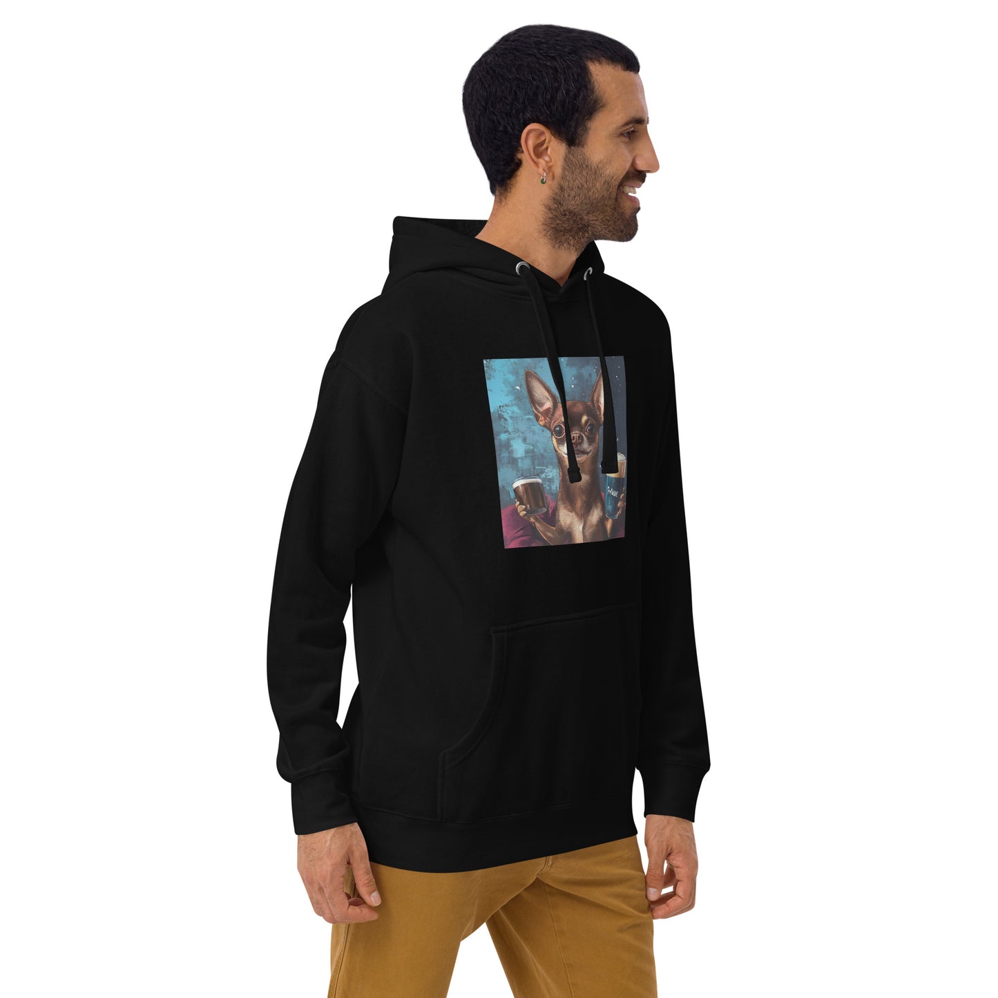 Chuhuahua drinking beer Unisex Hoodie