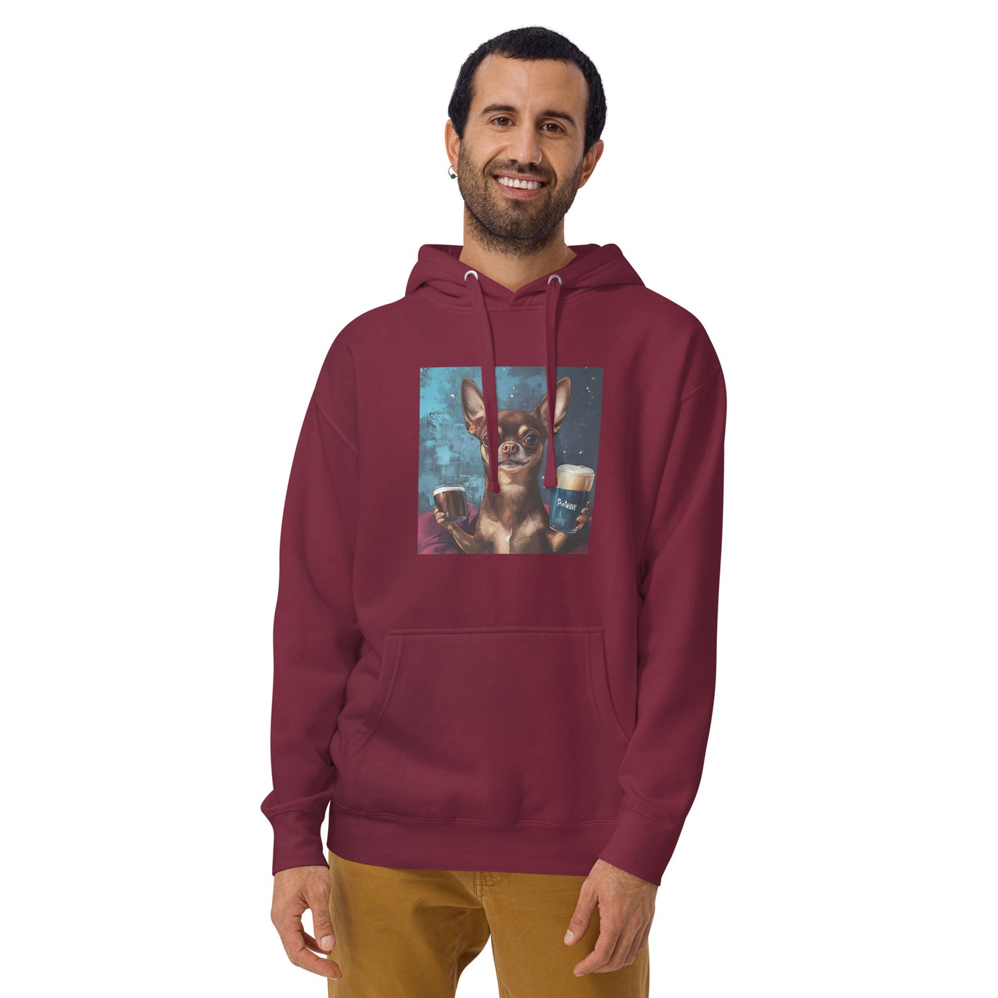 Chuhuahua drinking beer Unisex Hoodie