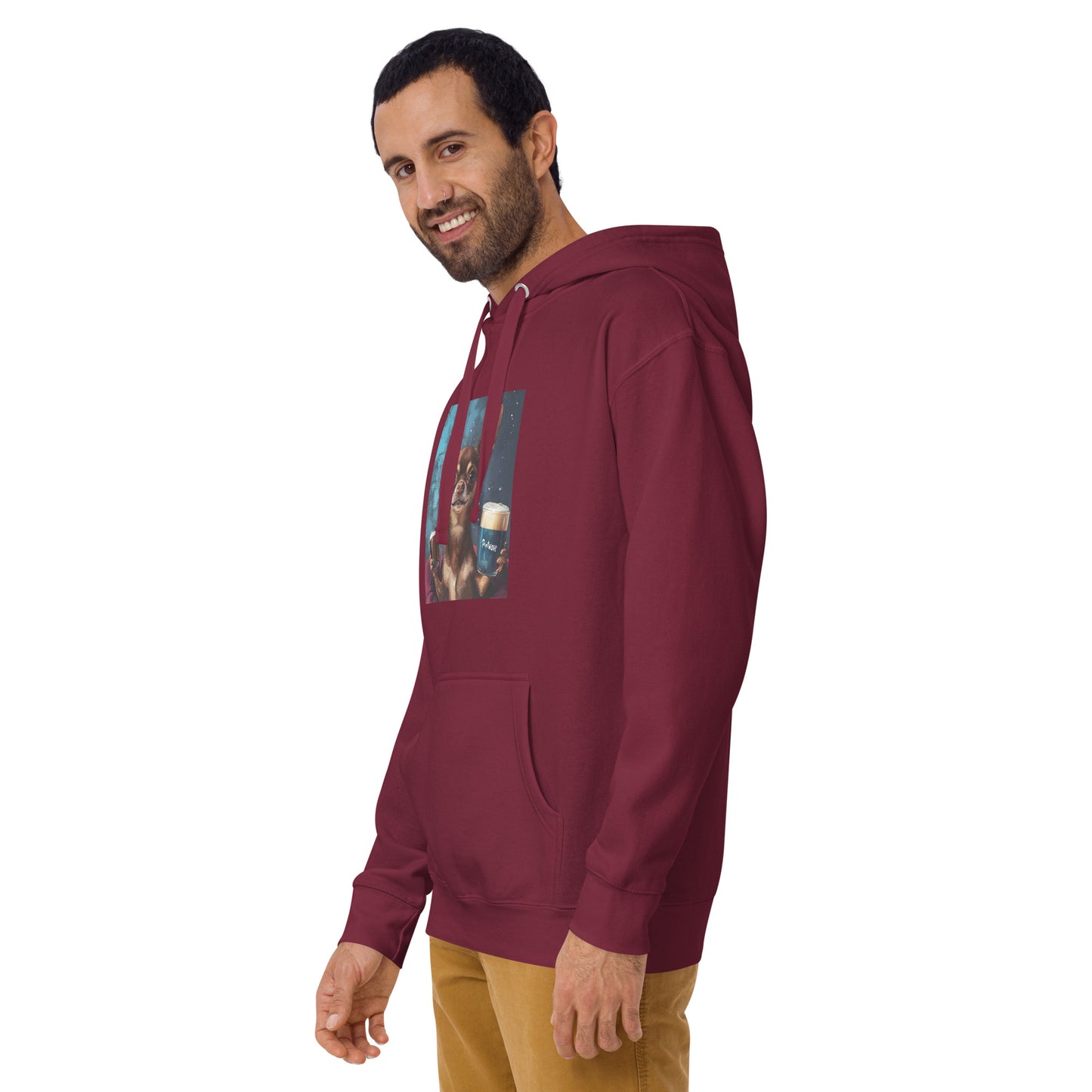 Chuhuahua drinking beer Unisex Hoodie