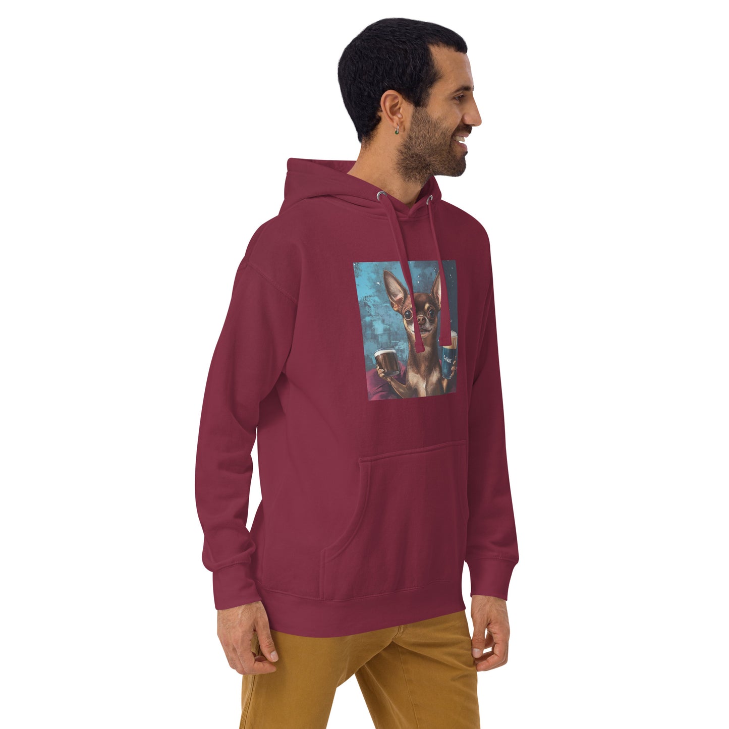 Chuhuahua drinking beer Unisex Hoodie