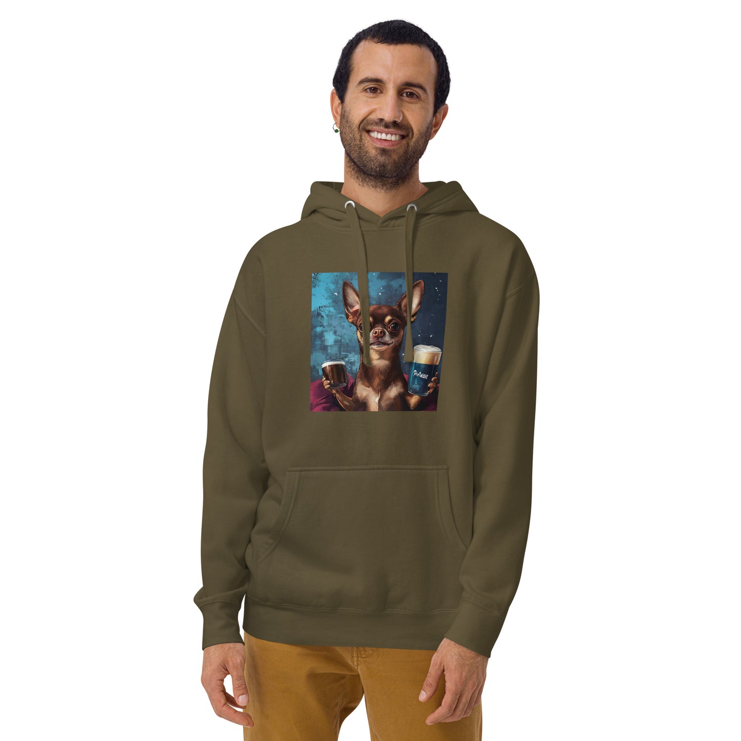 Chuhuahua drinking beer Unisex Hoodie