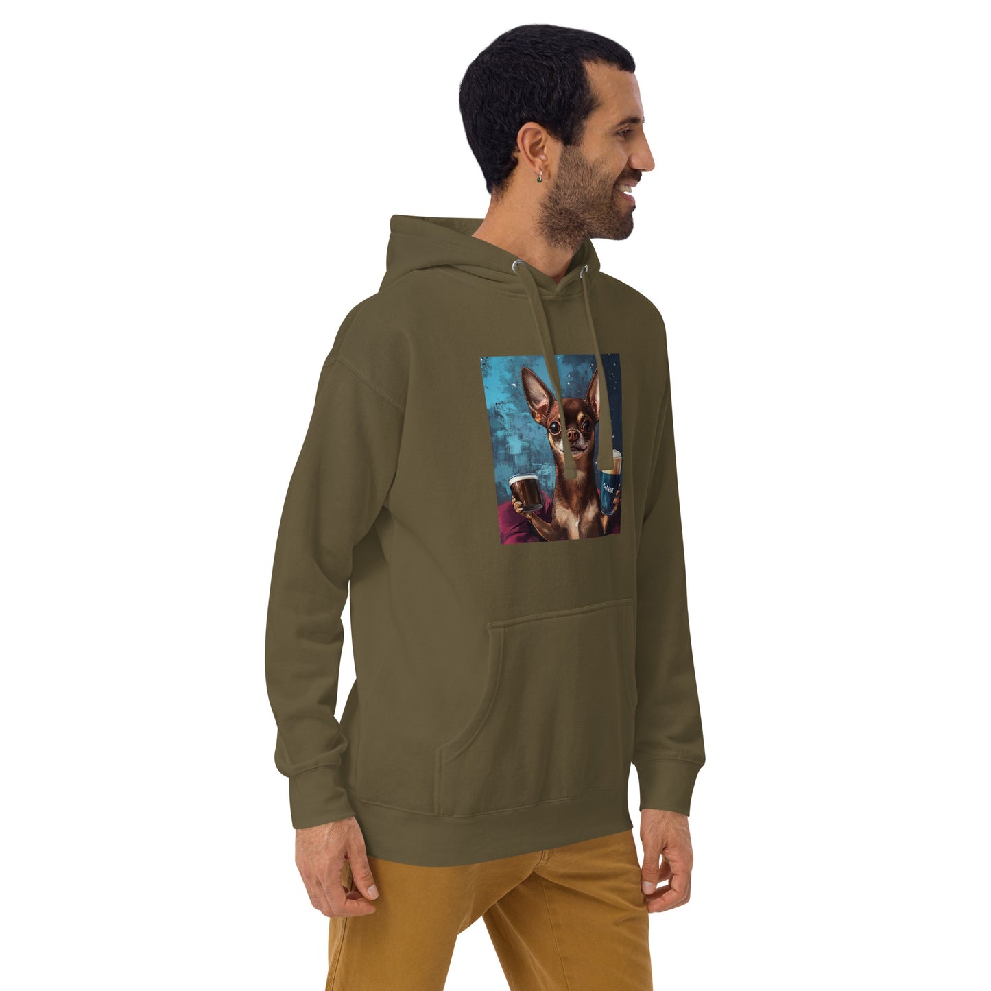 Chuhuahua drinking beer Unisex Hoodie
