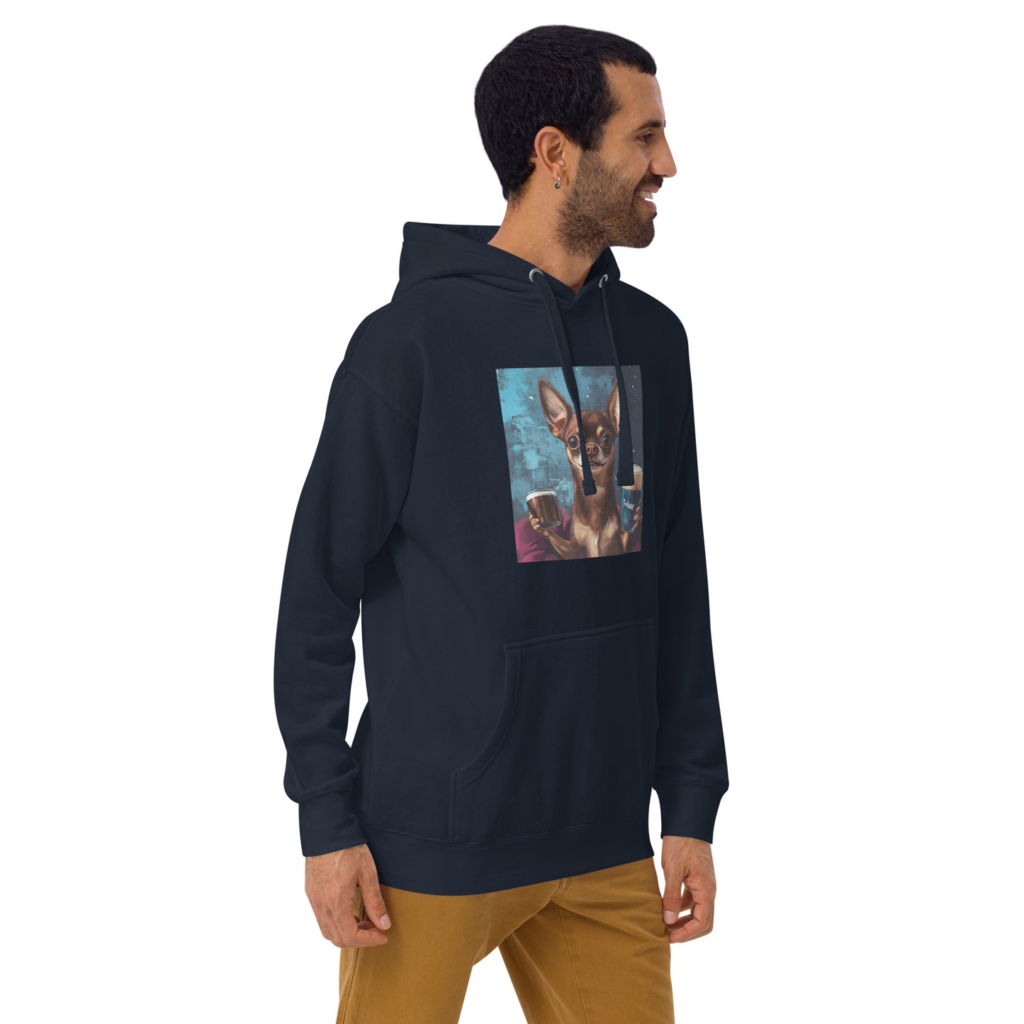 Chuhuahua drinking beer Unisex Hoodie