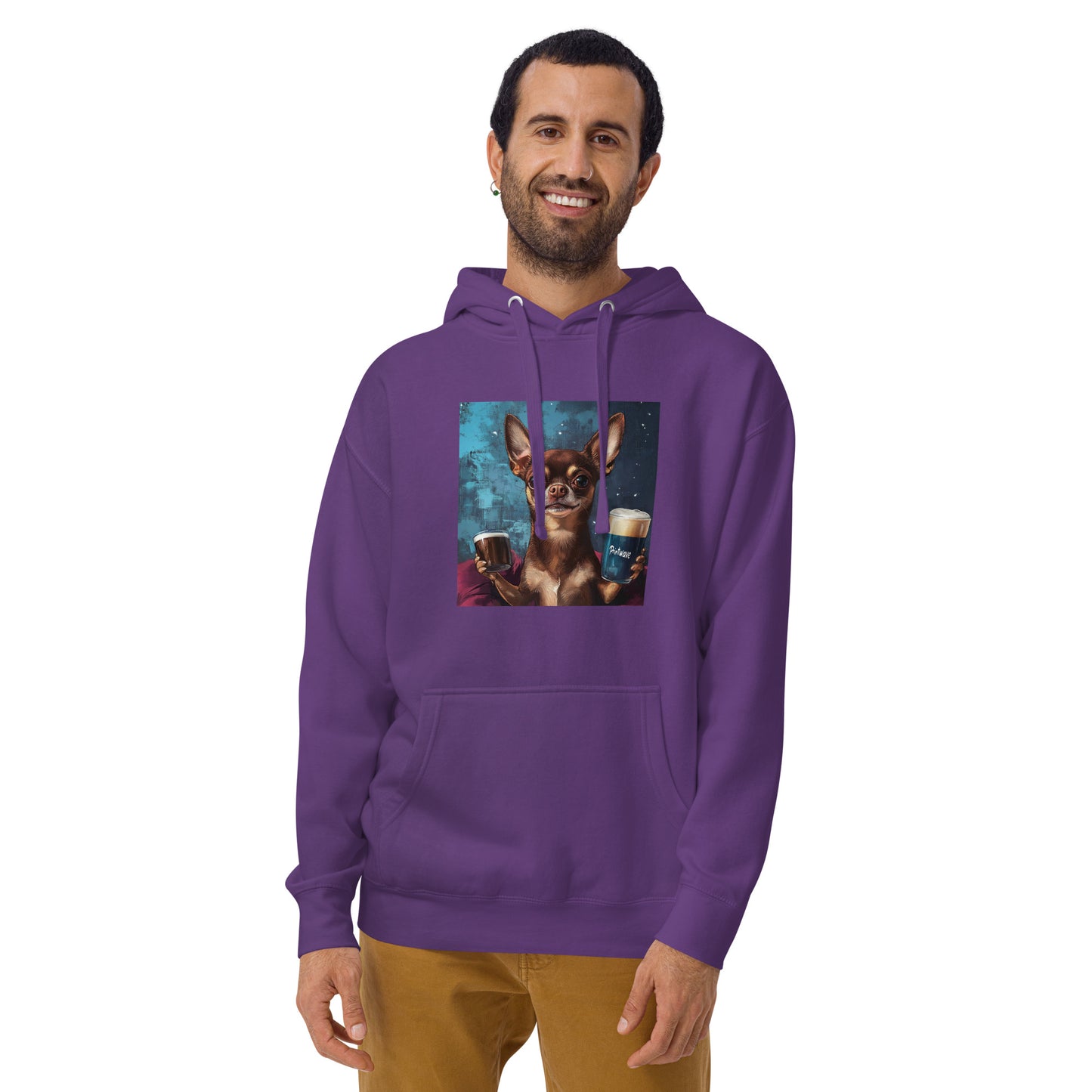 Chuhuahua drinking beer Unisex Hoodie
