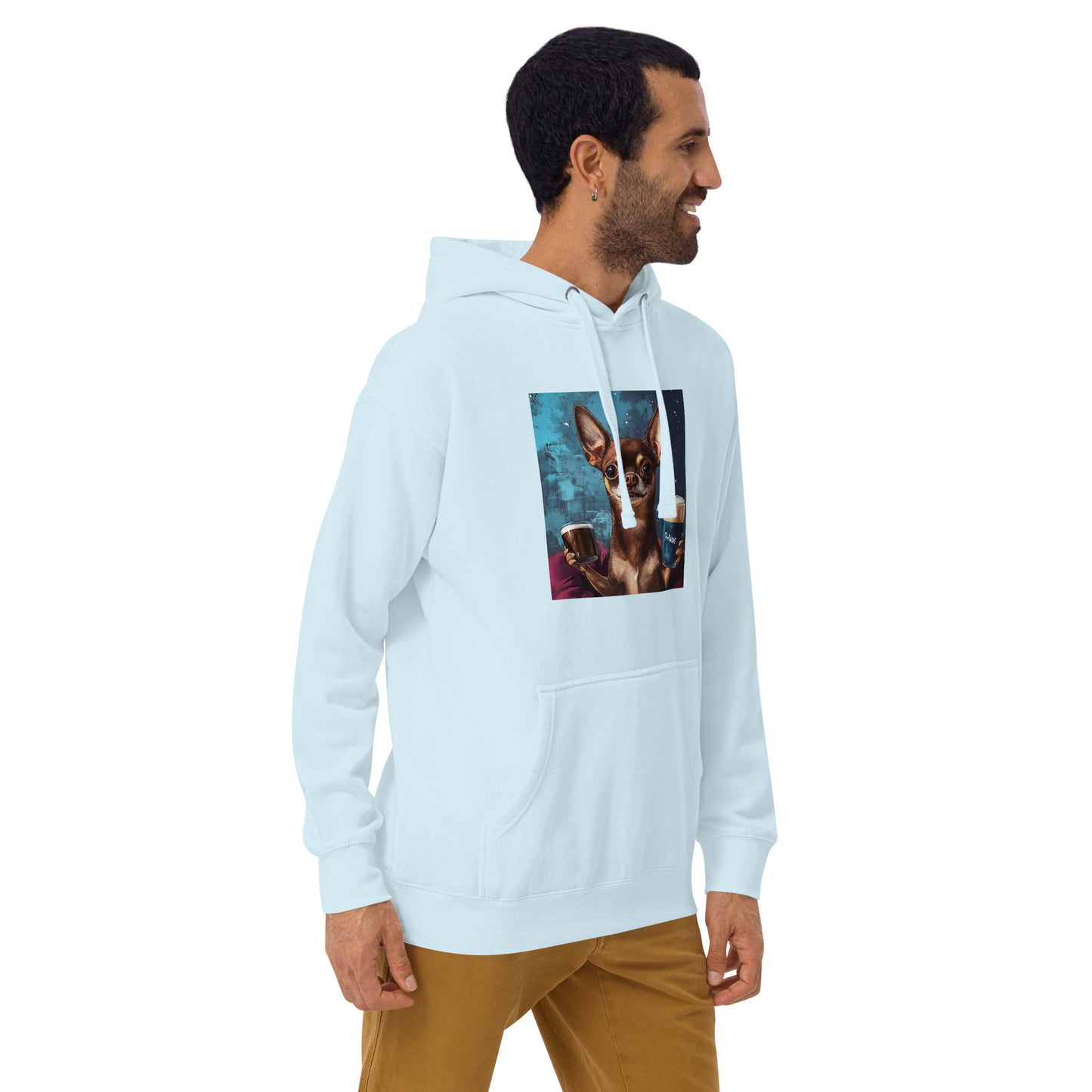 Chuhuahua drinking beer Unisex Hoodie