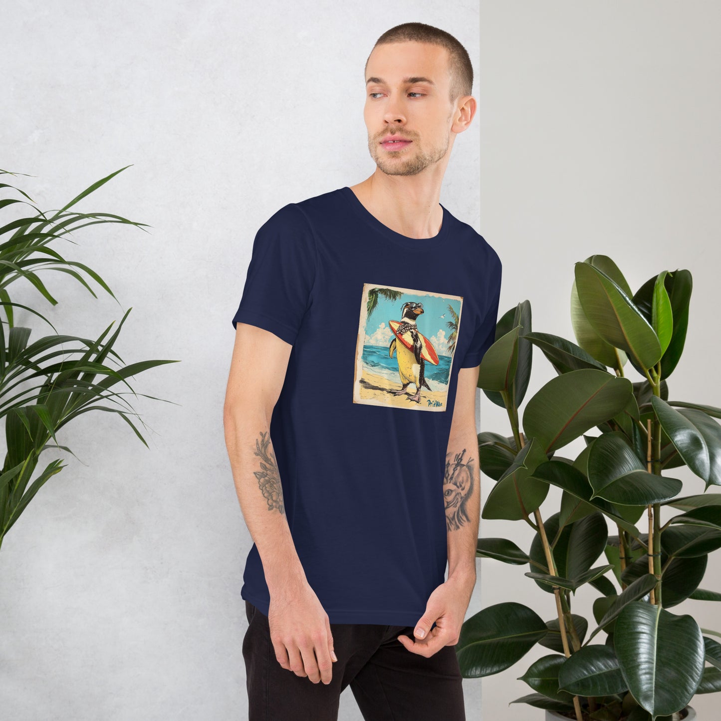 Surfer penguin Unisex t-shirt