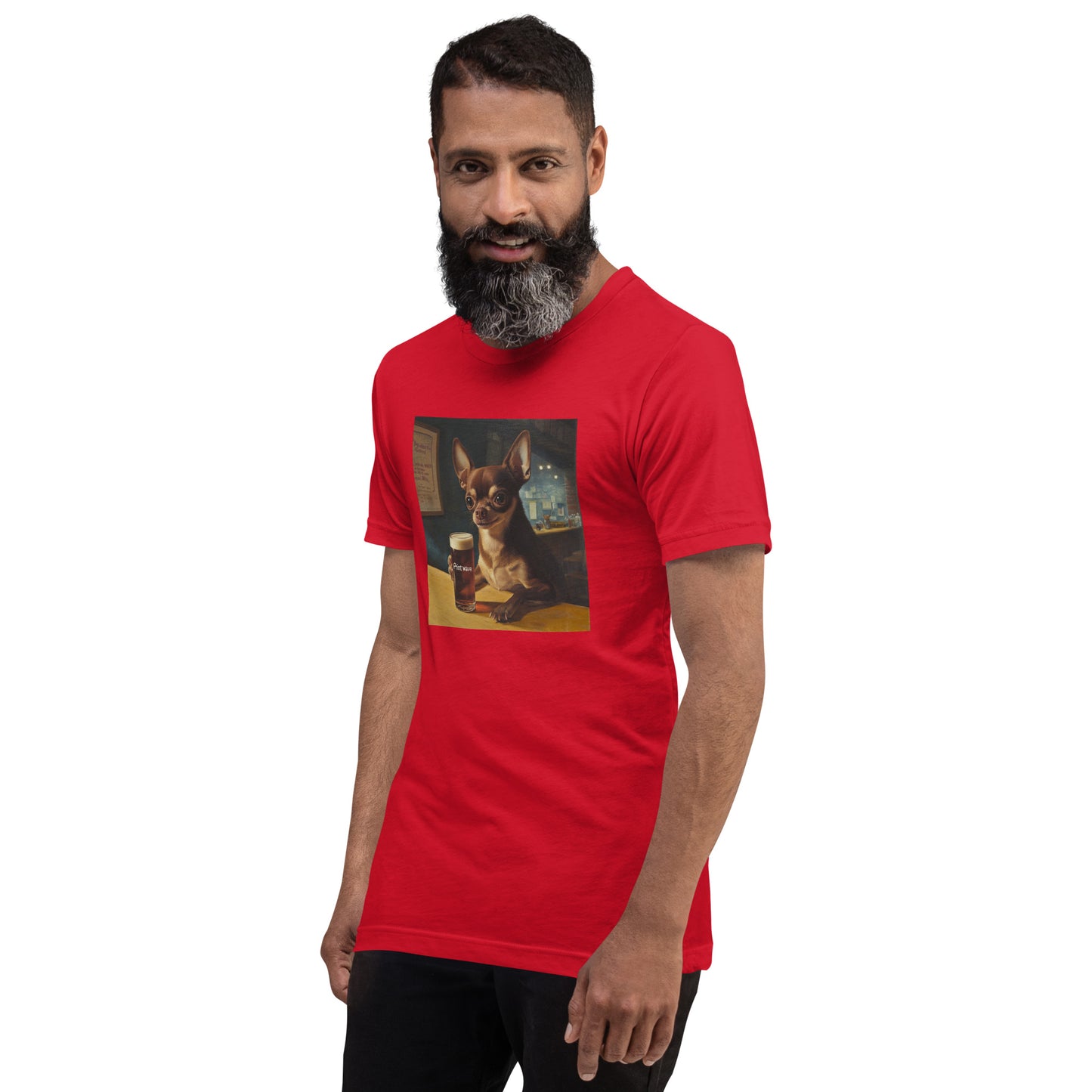 Chihuahua in the canteen Unisex t-shirt