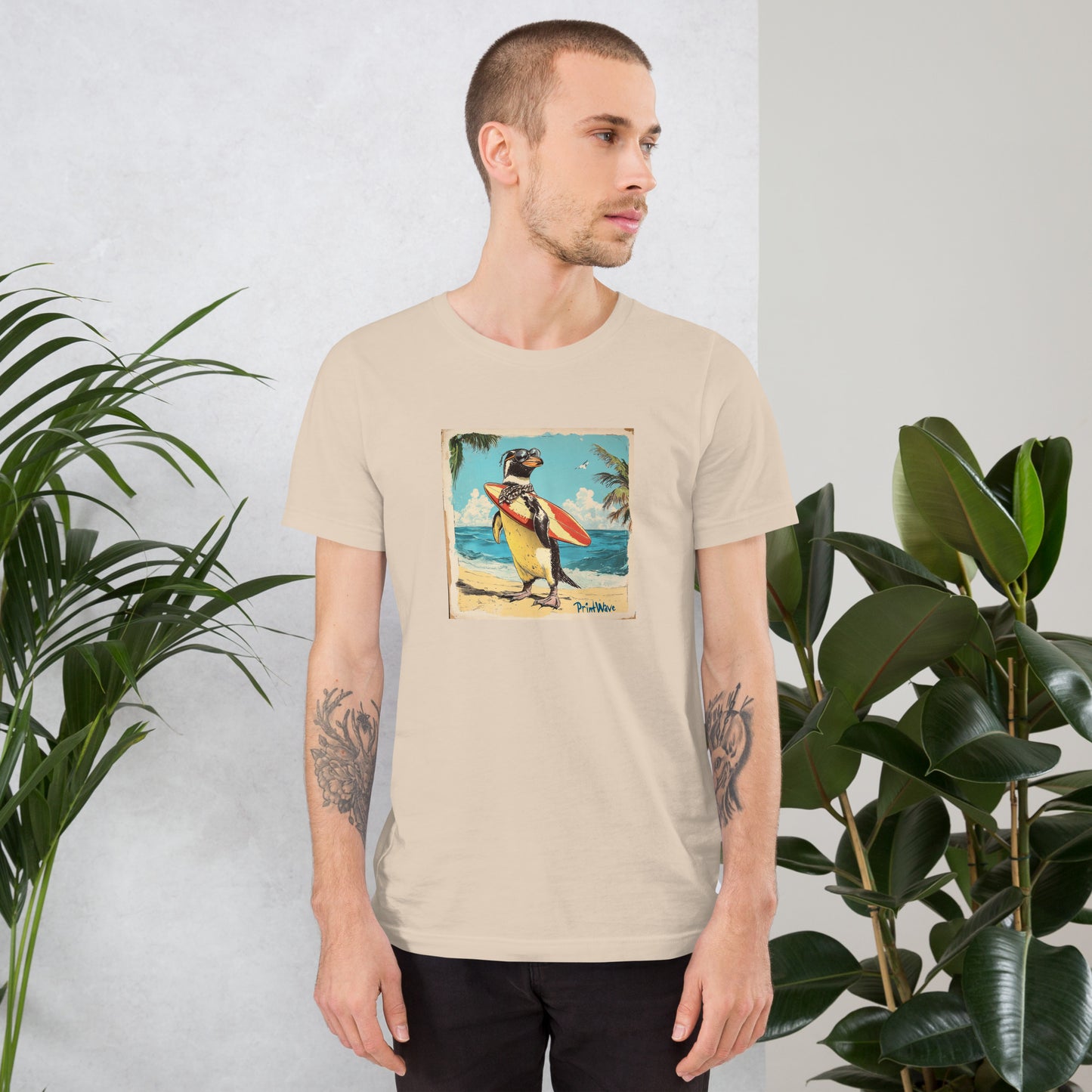 Surfer penguin Unisex t-shirt