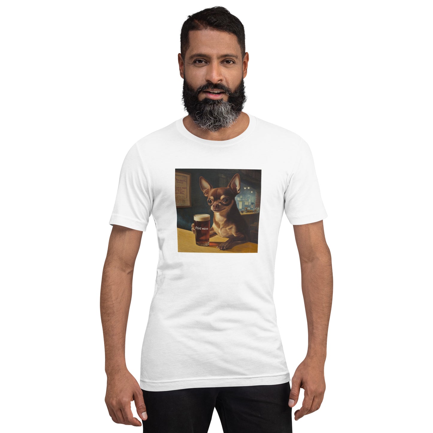Chihuahua in the canteen Unisex t-shirt