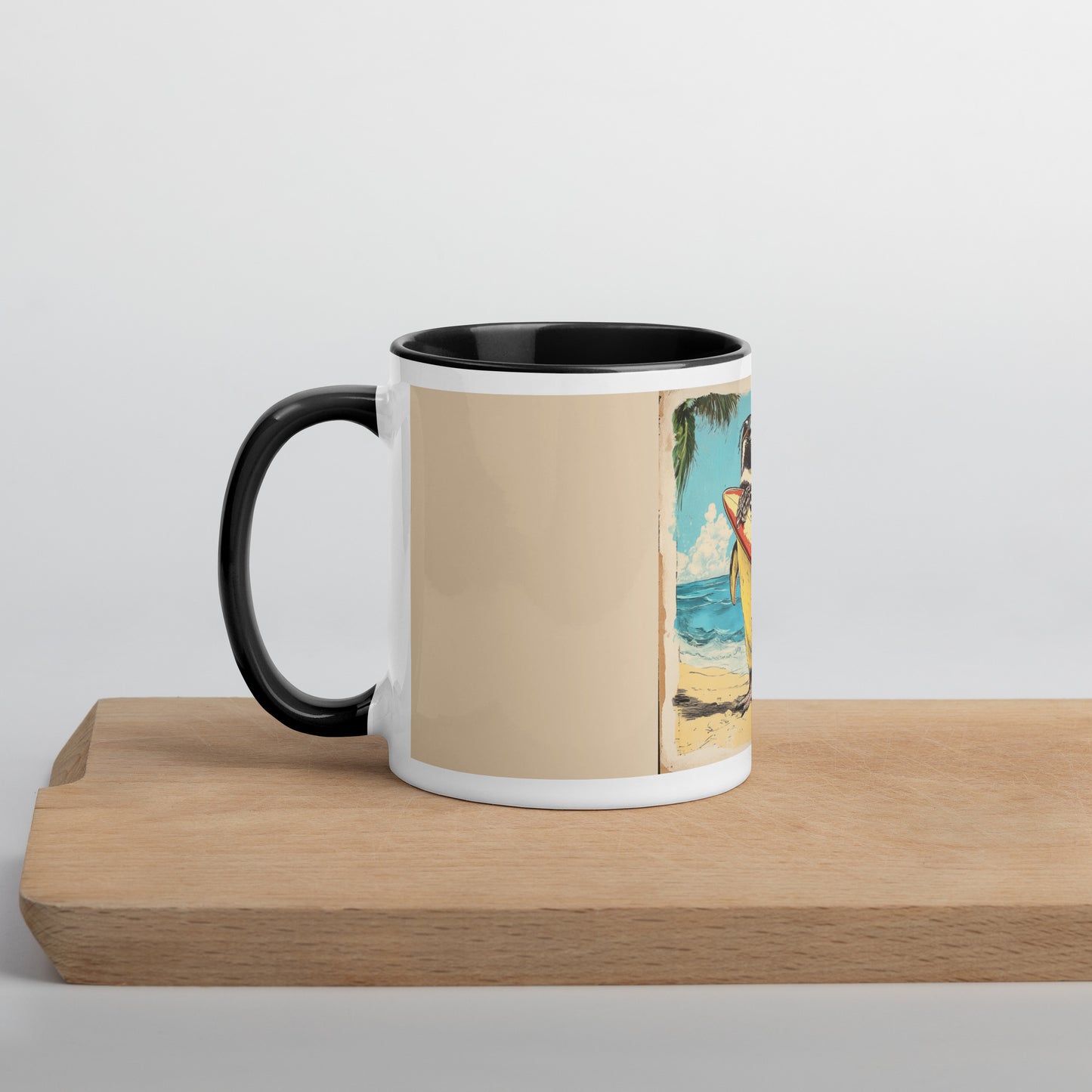Surfer penguin Mug with Color Inside