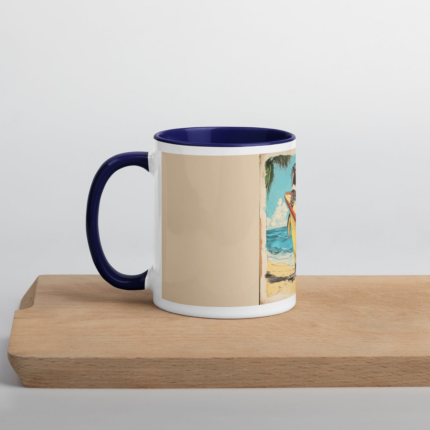 Surfer penguin Mug with Color Inside