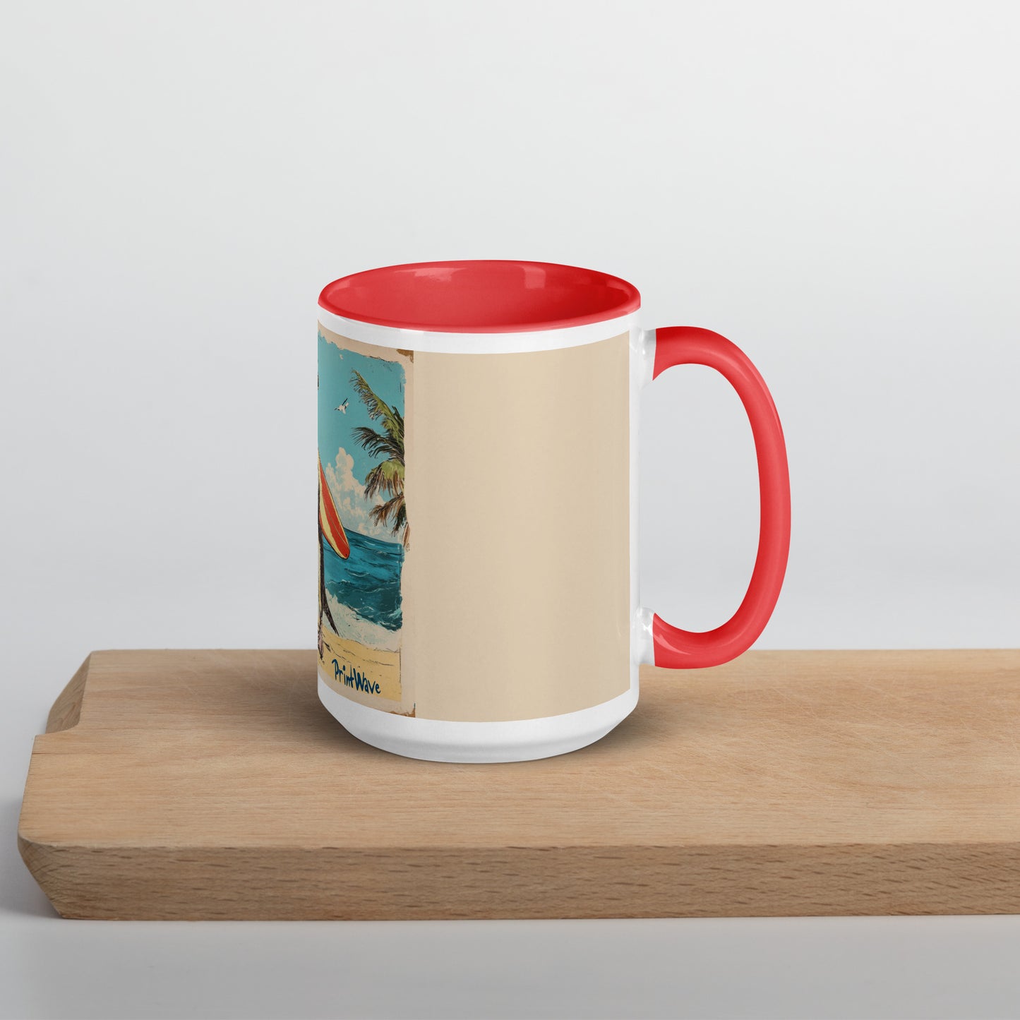 Surfer penguin Mug with Color Inside