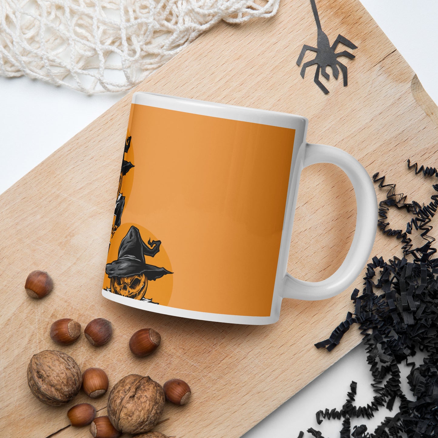 Happy Haloween's Day White glossy mug