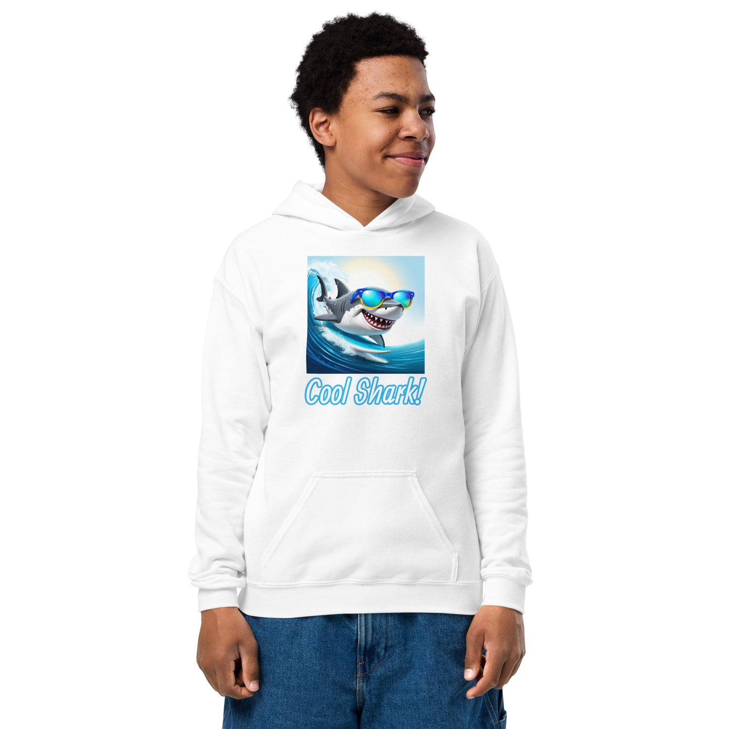 Cool shark Youth heavy blend hoodie